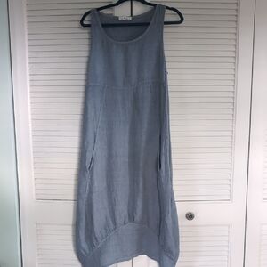 Elegant Blue Sleeveless Dress